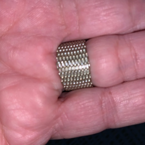 #2 - Somerset style mesh ring sterling size 6 woven chain links - Picture 2 of 5